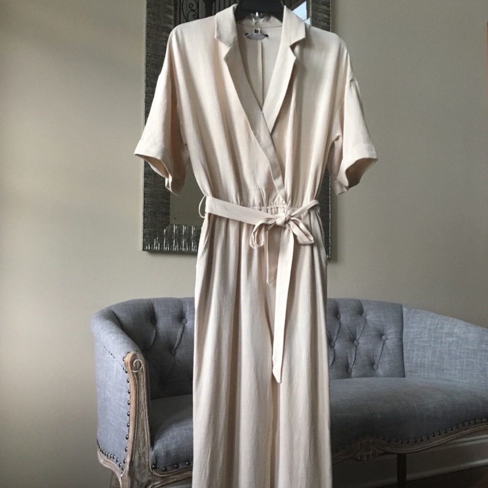 Linen Coverall Jumpsuit - Picture 3 of 4
